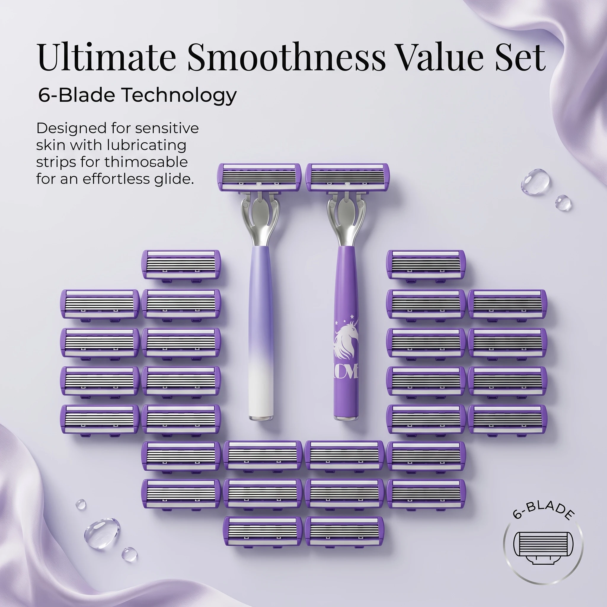 Men's Manual Safety Razor Set, Featuring 6-Layer Stainless Steel Blades, Long-Term Use, Men & Women Suitable Great Gift Idea.