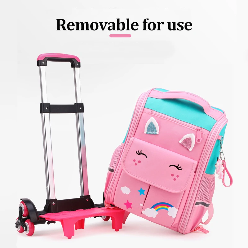 Школьный ранец, вместительные рюкзаки на колесиках для студентов, Детская сумка на колесиках