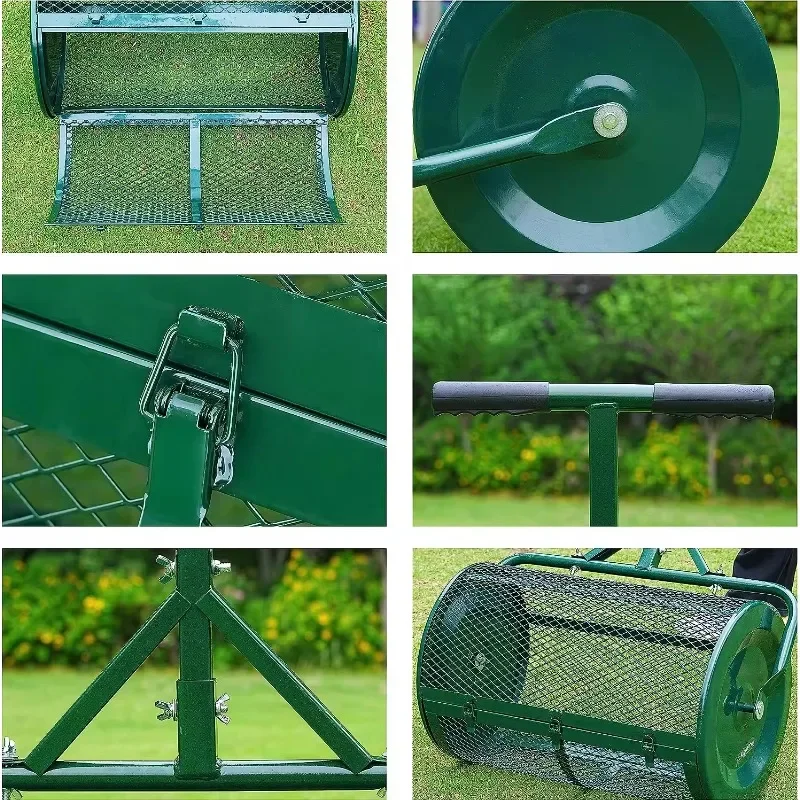 New Fertilization Pushpull Boom Spreader Lawn Garden Agriculture and Forestry Iron Basket Roller Cover Soil Surface Dressing Com