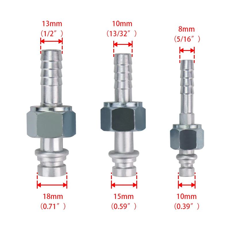 #6 #8 #10 Auto AC Fitting Straight O-Ring Female M16x1.5 M22x1.5 M24x1.5 Nut for A/C Hose Barb Fitting