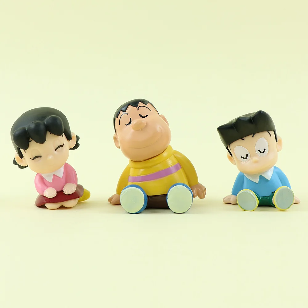 6pcs/set Doraemon Figurine Kawaii Figure Nobita Nobi Shizuka Minamoto Dorami Adorable Toy Table Cute Ornament Girls Xmas Gifts