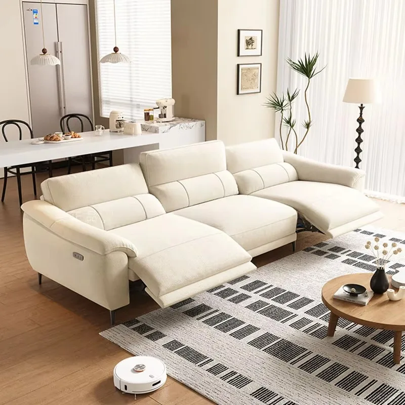 Beige 2 Seats Electric Sofas Armrest Full Size Luxury Loveseat Sofa Living Room 3 Seater White Divano Soggiorno Furniture Home