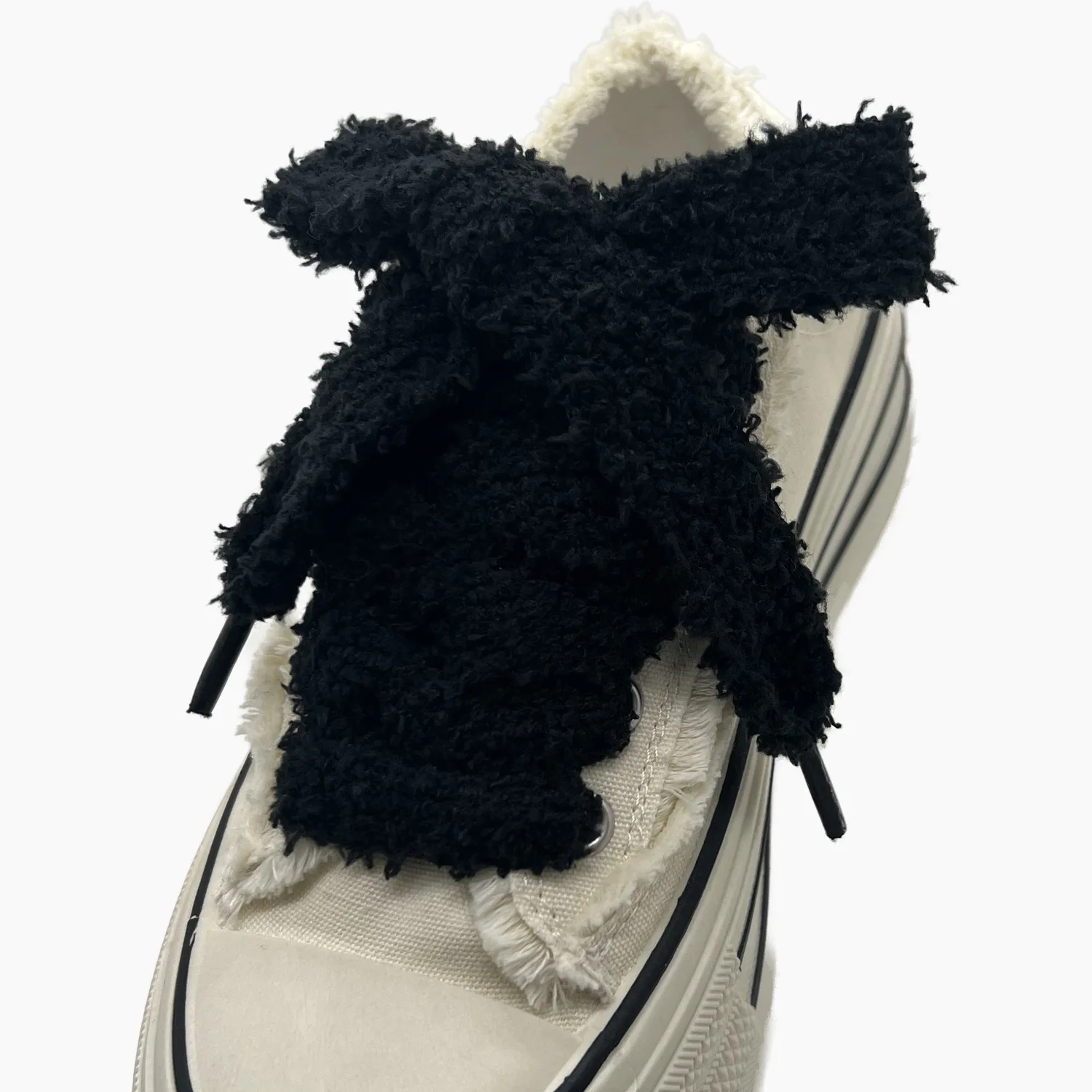 Women Plush Shoelace Sneakers Flat Shoes Casual Shoelaces Wide 100/120/140/160cm Black White Shoelaces for Shoes Accessories