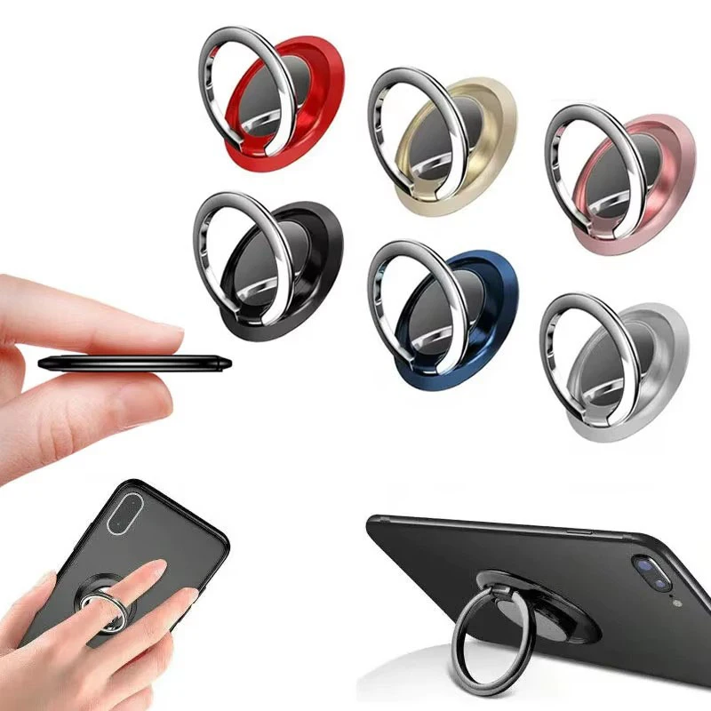 

1/2/3/4pcs Rotating Finger Ring Mobile Phone Holder For IPhone Samsung Huawei Redmi Universal Car Magnetic Mount Pad Metal Stand