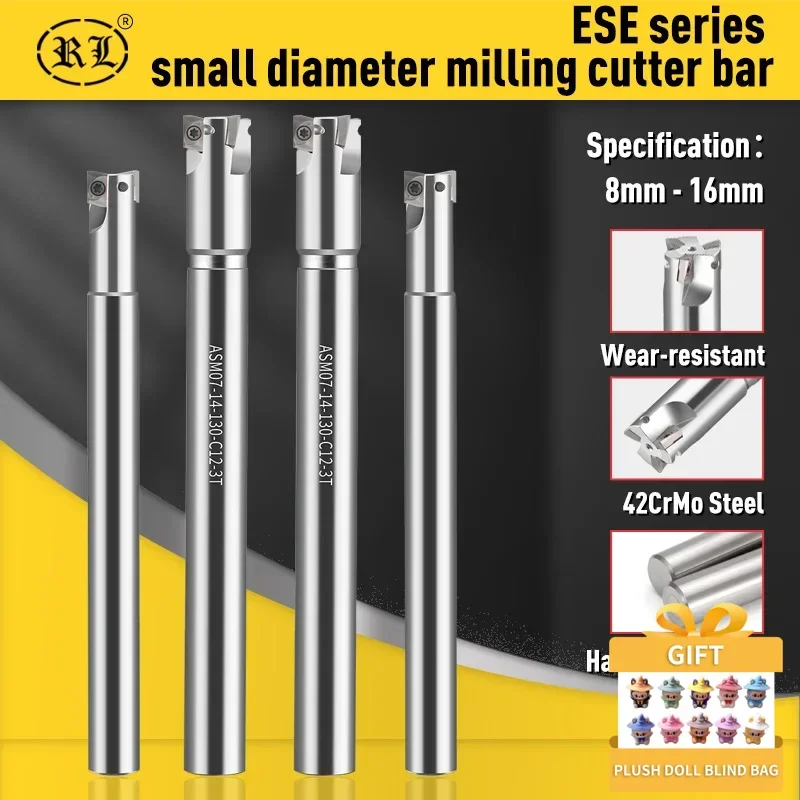 

RL CNC Milling Cutter Bar ASM07 Small Diameter Milling Cutter 8 9 10 12 16 17 Indexable Endmill Cutter ESE07