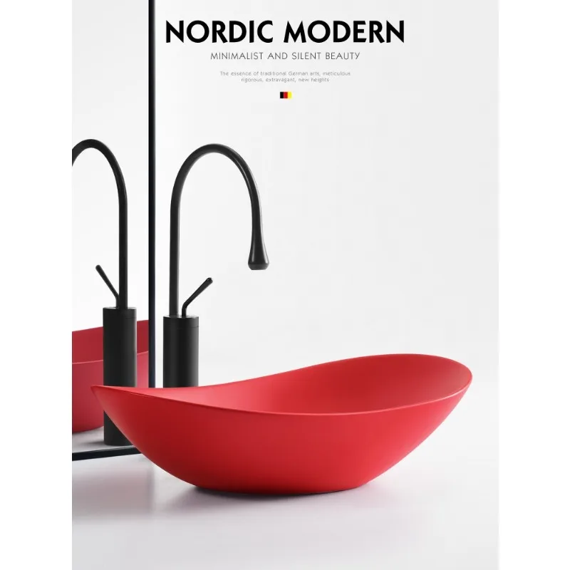 Nordic Creative Countertop  Wash  Single  Bathroom Countertop Wash Tray Ceramic  Wash