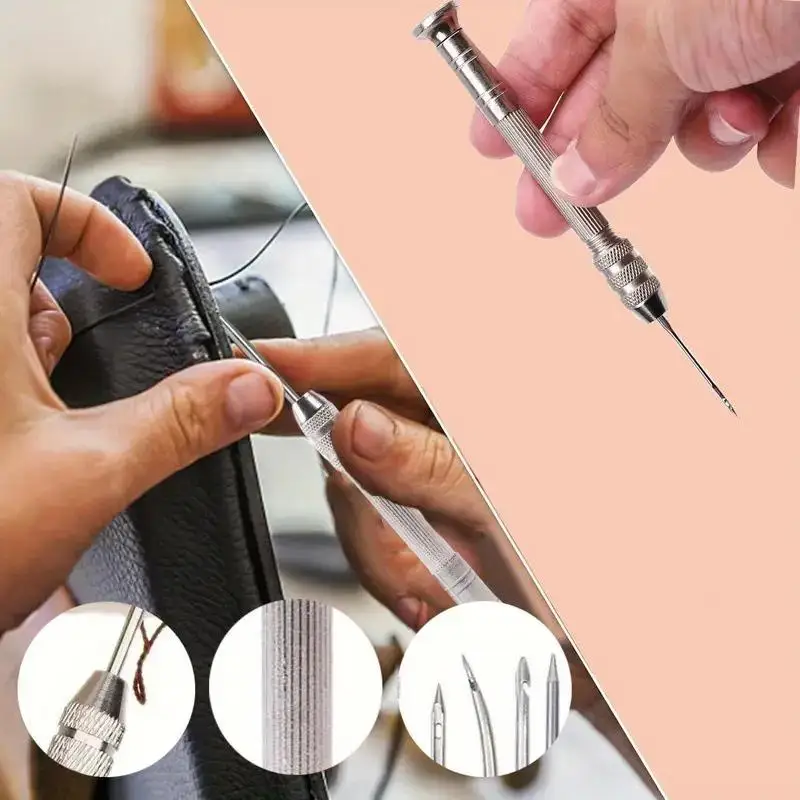 Leather Sewing Awl Set Replaceable Multifunctional Shoes Repair Tool Kit Punch Stitching Needles DIY Sewing Leathercraft