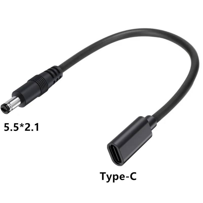 USB tipo C hembra entrada a DC 5,5x2,1mm macho hembra Cable de carga de energía 3A