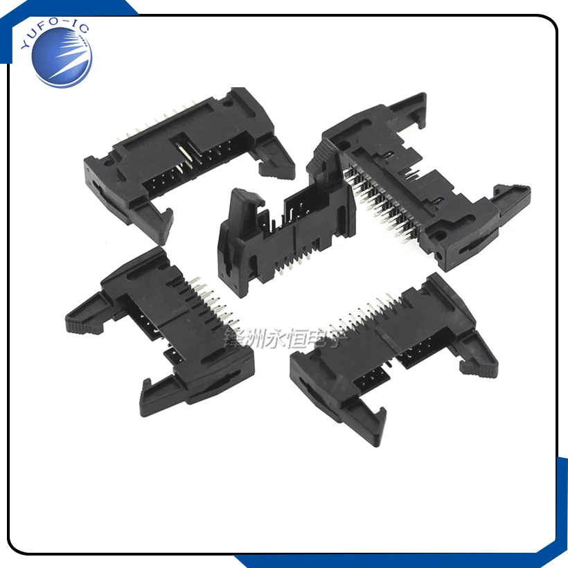 10 قطعة DC2-8/10/12/14/16/20/26/30/34/40/50/64P 2.54 مللي متر صف مزدوج مستقيم دبوس تباعد القرن موصل #1