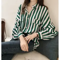 Women's Autumn New Style Fashion Simplicity Striped Long Sleeve Shirts Women Clothes Office Lady All-match Casual Loose Tops