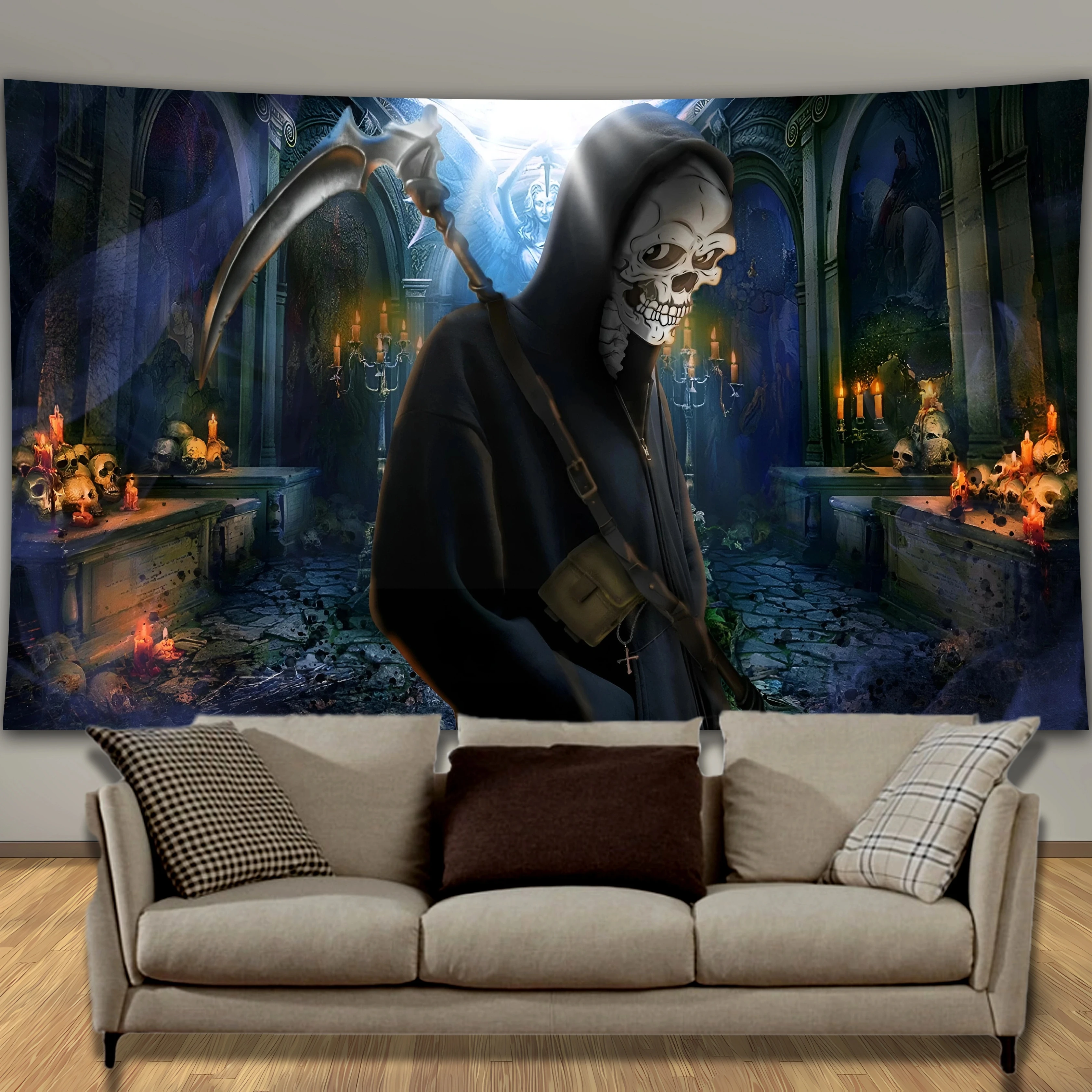 Western Halloween Horror Pumpkin Prints Tapestry For Bedroom Living Room Home Dorm Background Decor Banners Cloth Birthday Gift