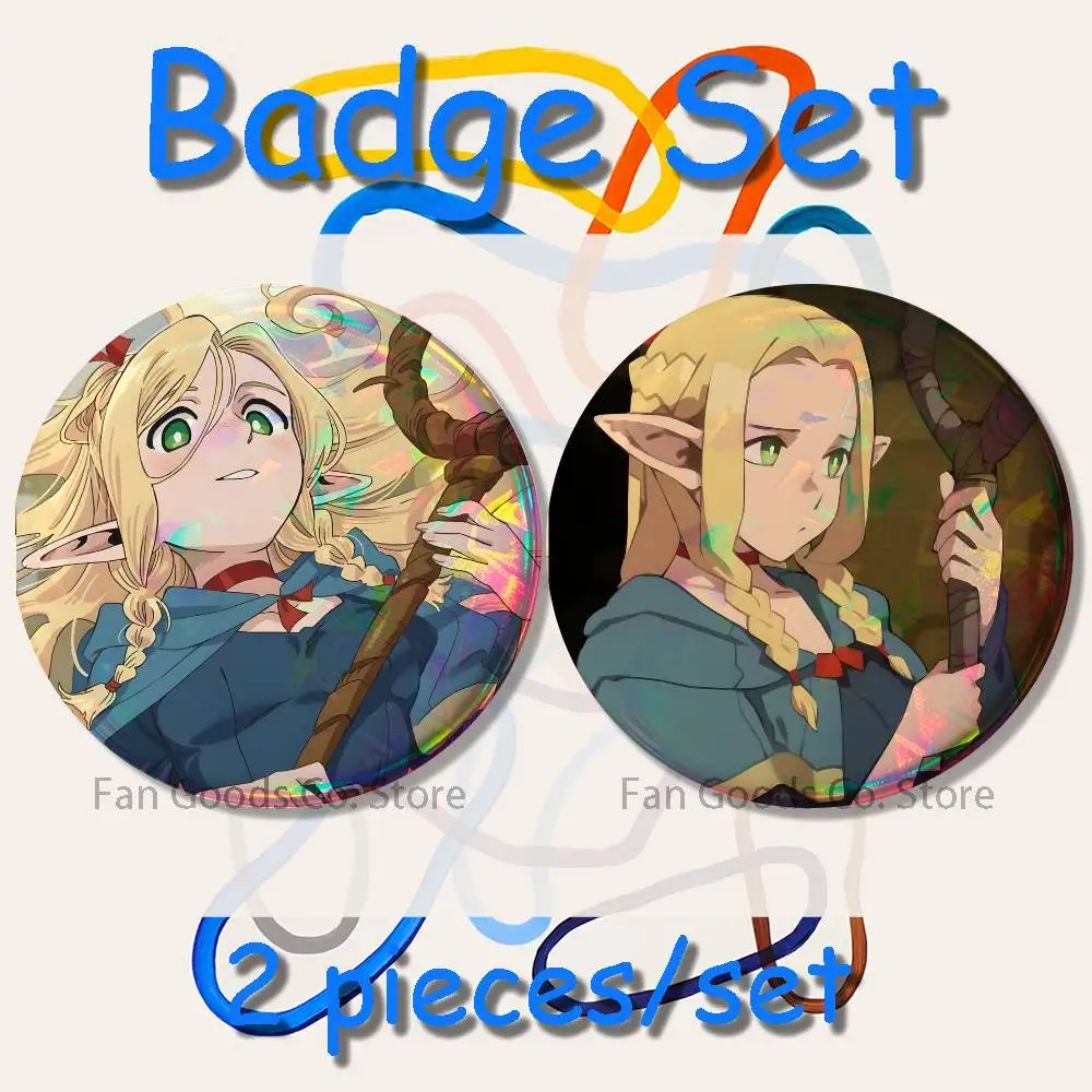 D-Delicious Marcille D-DungeonS 2-piece set Pins Backpack Clothes Jewelry Accessories Round Brooch Button Badge Collection Gifts