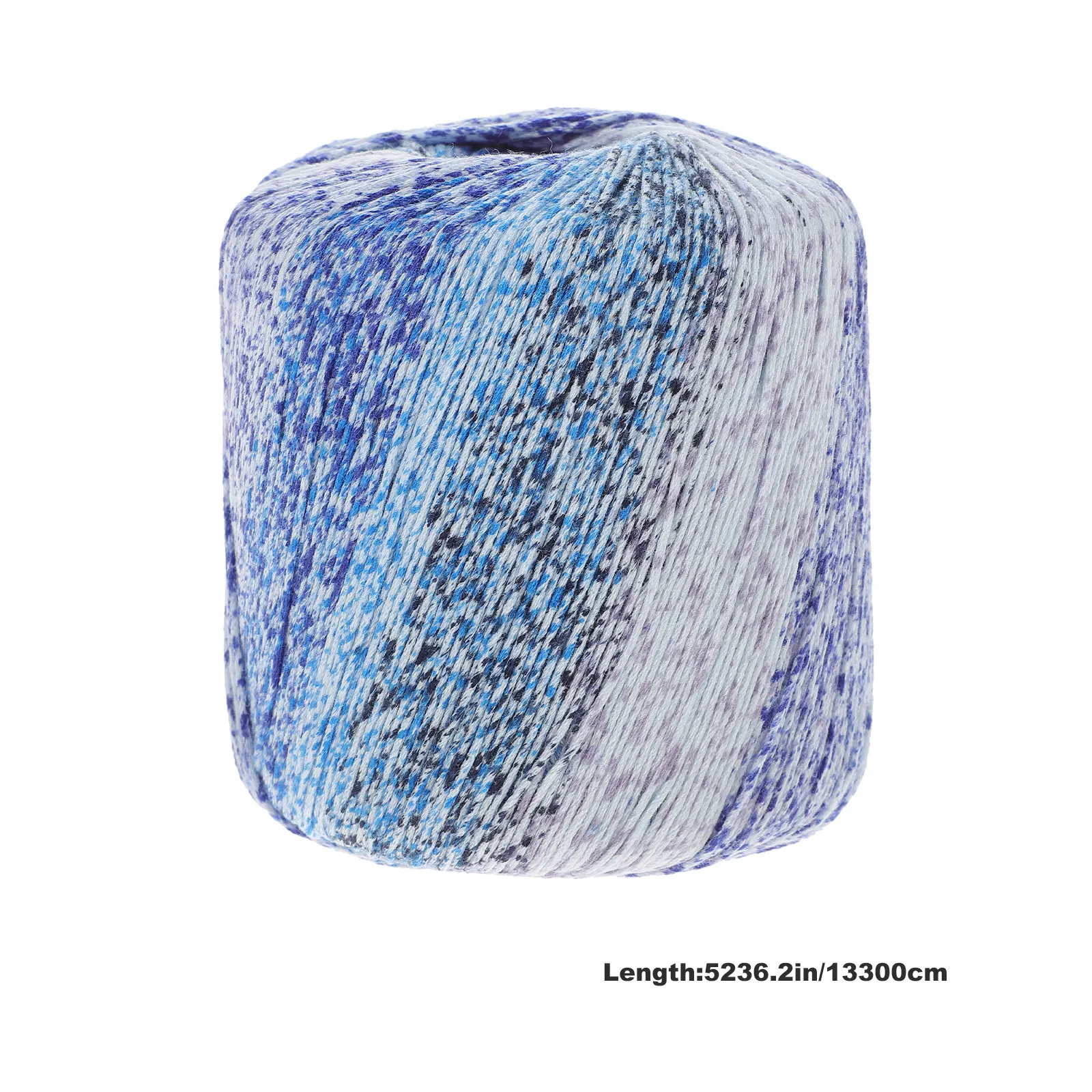 1 Roll 133M Color Segment Dyed Cotton Yarn Super Soft Warm Thick Hand Knitting Yarn for Scarves Hats Blankets Accessories DIY