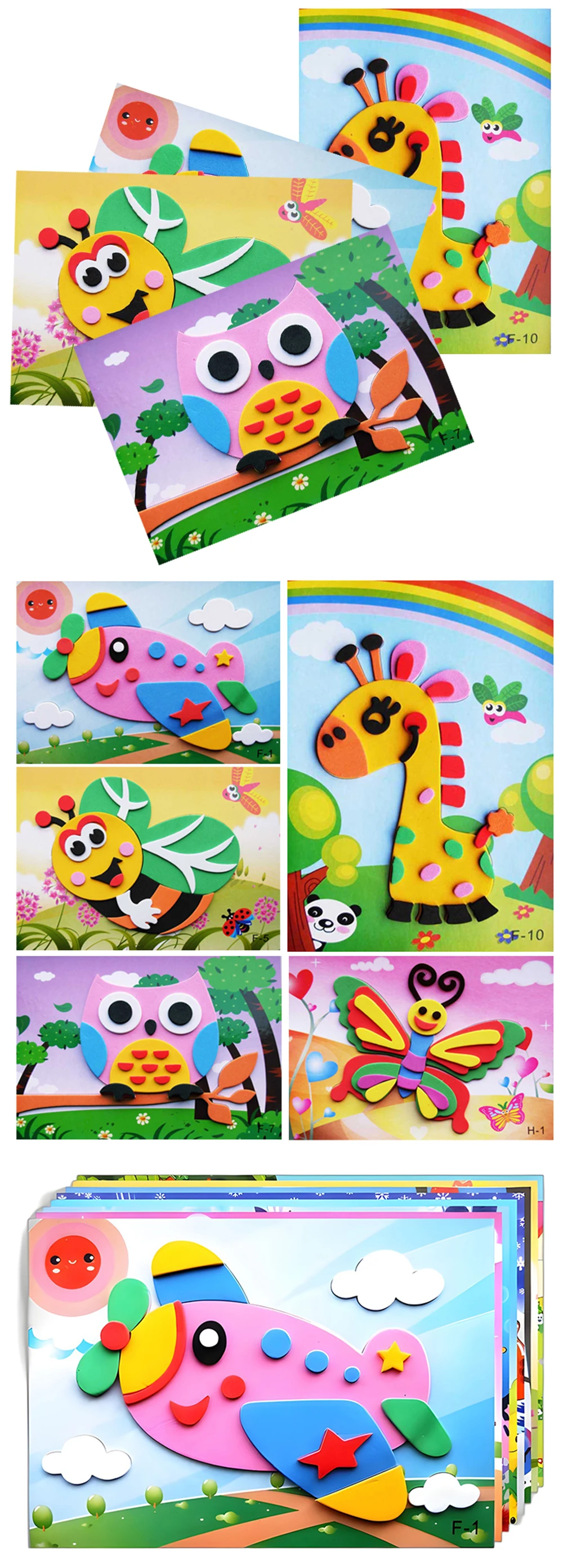 5/10/20PCS 3D EVA Schaum Aufkleber Set Selbstklebende Zufällig Gemischte Cartoon Tier Fahrzeug Stil Handgemachte artclass Prop Schreibwaren ZYF – Detail 2