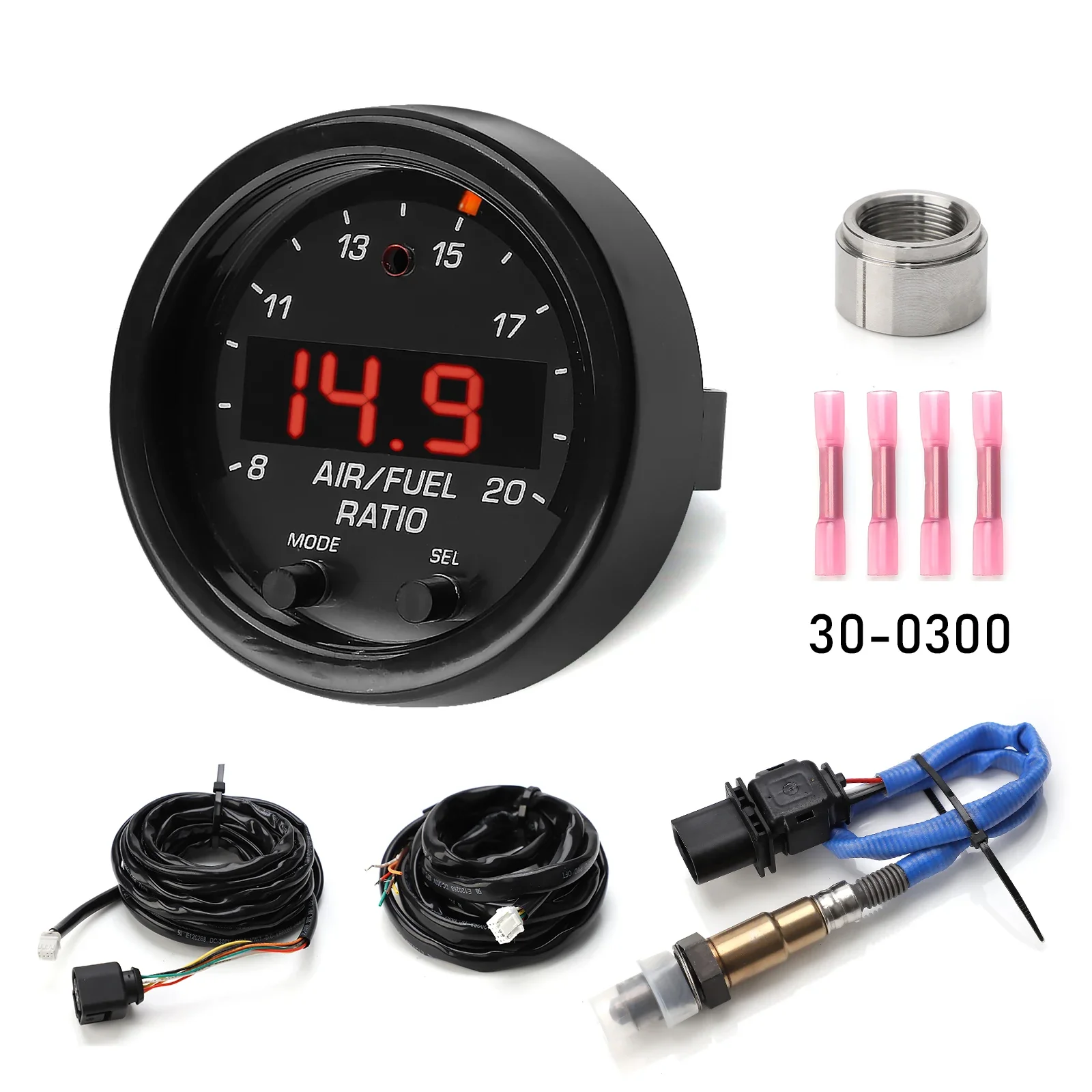 

O2 Controller Air Fuel Ratio Gauge Kit EM 30-0300 X-Series Wideband UEGO AFR LSU 4.9 0258017025 Sensor Kit for Car Oxygen Sensor
