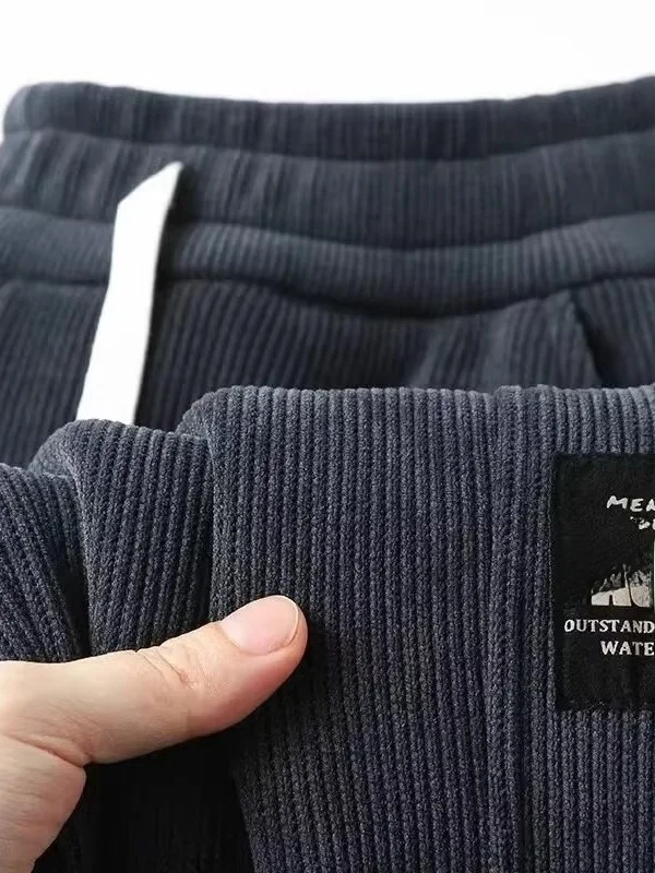 

Мужские повседневные вельветовые брюки с утепленной флисовой подкладкой, на эластичной талии, свободного кроя, осенне-зимние, молодежные