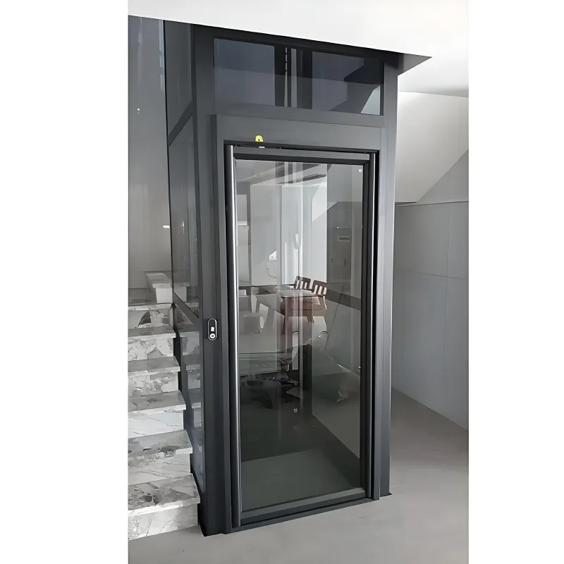 Compact Hydraulic Villa Lift, Modern Home Elevator with Quiet Drive System and Elegant Cabin Design