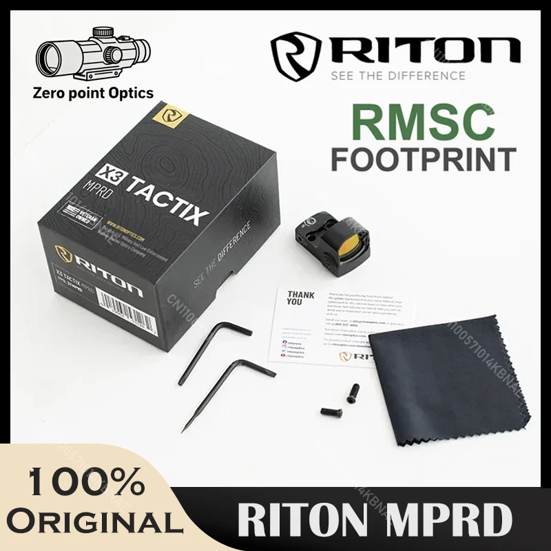 

Original RITON Optics MPRD Tactic 3 MOA Compact Red Dot Sight RMSC Footprint Fit Real Glock G43X/Hellcat/P365XL Pistol