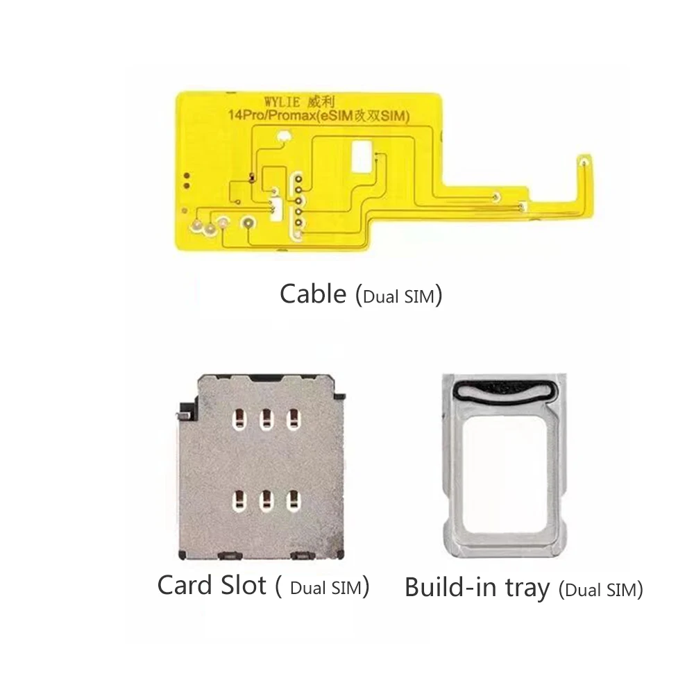 WYLIE 16 Pro Max ESIM to SIM Adapter for iPhone 16 15 14 pro Max SIM Card Reader Flex Cable Slot Tray Holder Phone Repair Tool