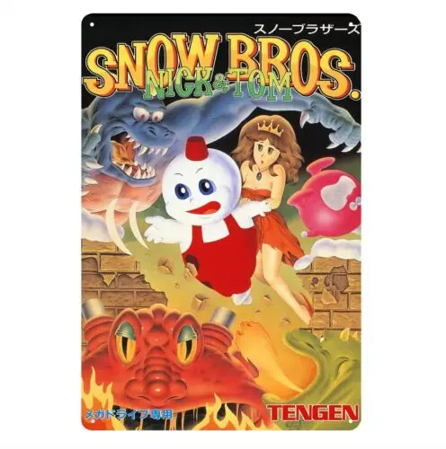 Snow Bros Retro Video Game Metal Poster Tin Sign 20*30cm-aluminum sign