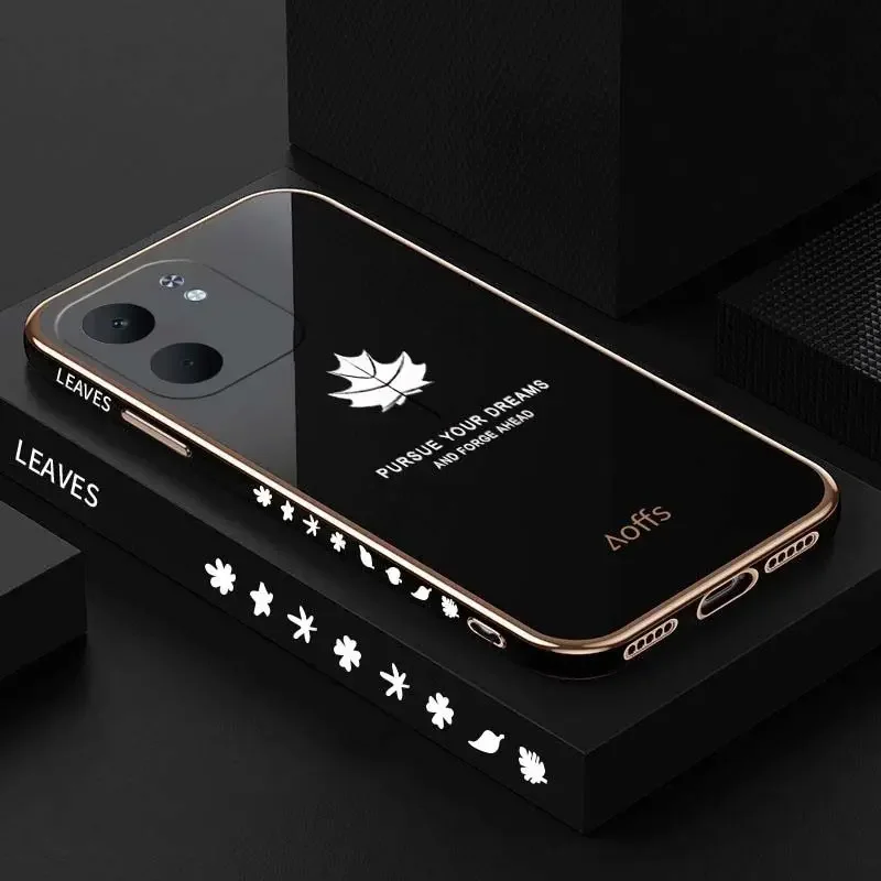 

Electroplated Maple Leaf Case For OPPO A5X A3X A5 A3 5G Silicone Cover for OPPO A5 5G A5X A5i Pro