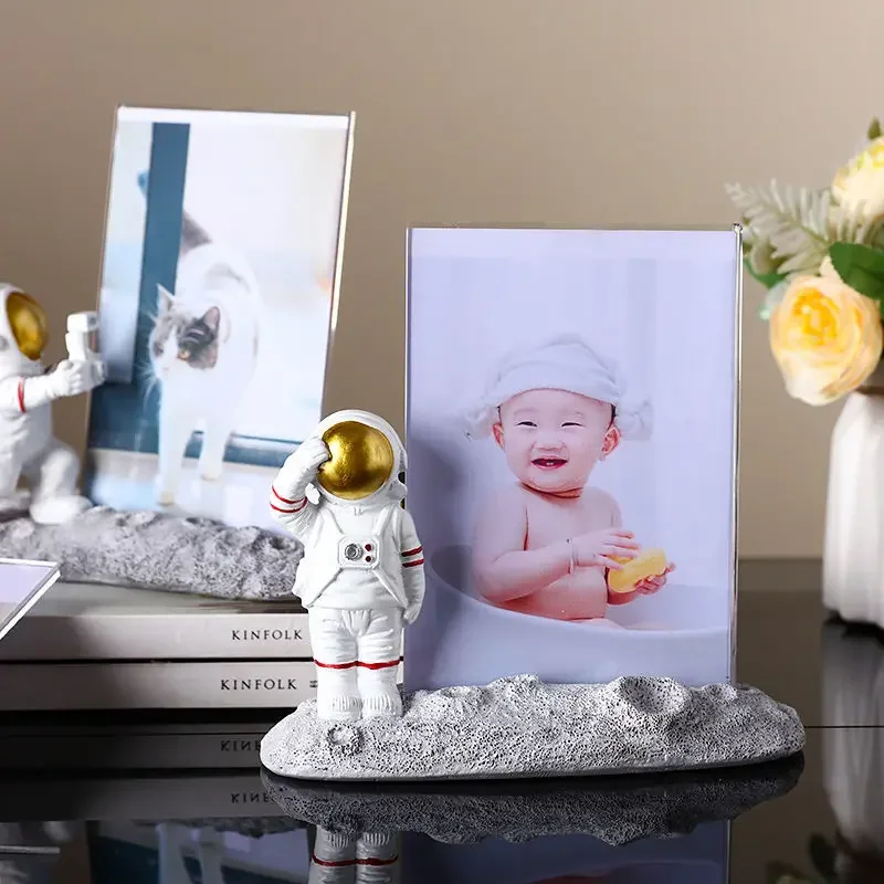 6inch Astronaut Creative Picture Frame Cute Bedroom Desktop Decoration Space Themed Photo Holder for Home Decor
