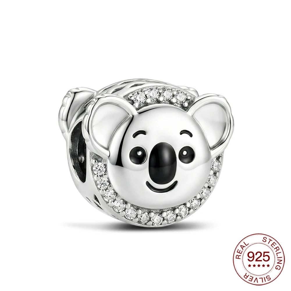 925 Sterling Silver Cute Koala Charms Fit Original Charm Bracelets Australian Animal Bead Jewelry Birthday Gifts For Women