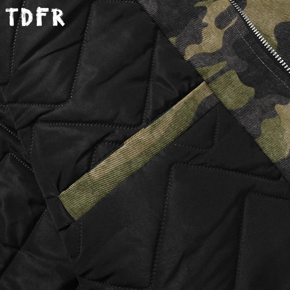 Камуфляжная стеганая куртка мужская осень-зима ретро-карго реглан с длинным рукавом искусственная двухсекционная верхняя одежда мужская