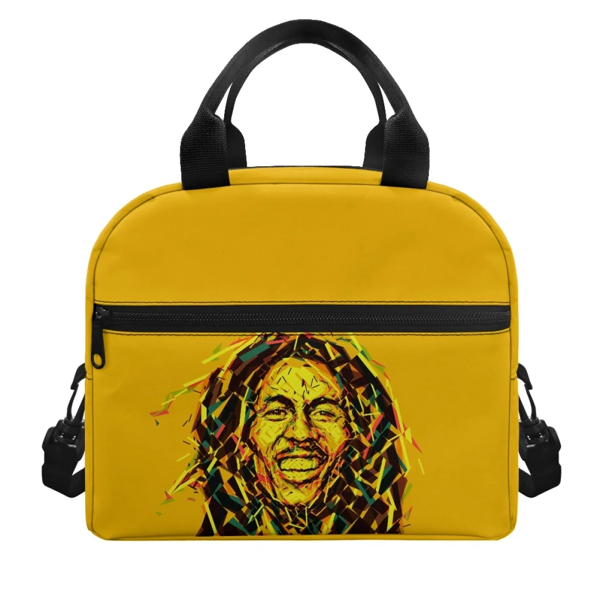 Rock Singer Bob Marley Print Ladies Large Capacity Insulated Lunch Bag Travel Fabric is Delicate Won't Fade Classic Student Bags