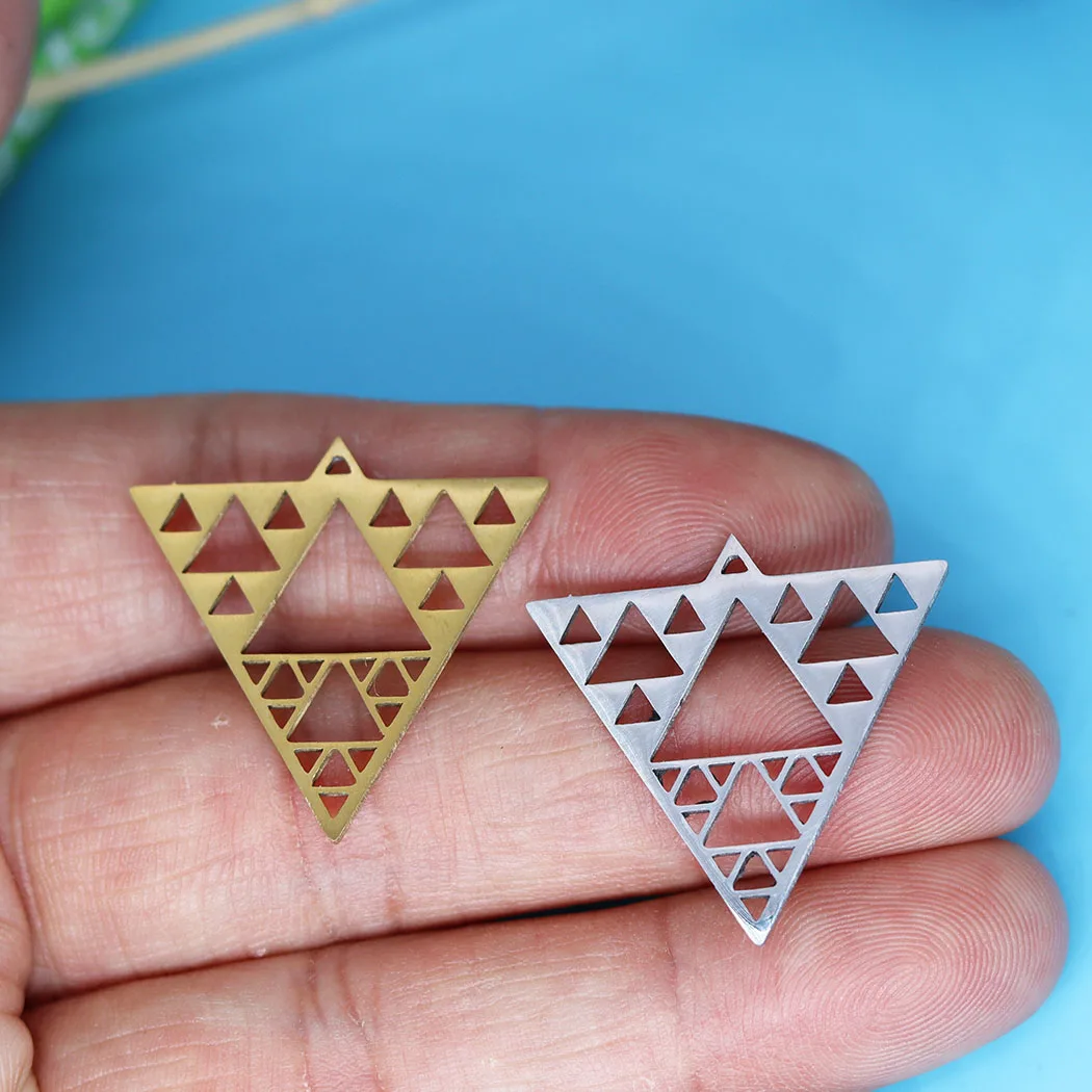 3pcs/lot Sierpinski Triangle Math Pendant For DIY Jewelry Making Fit Stainless Steel Women Bracelet Necklace Crafts Supplier