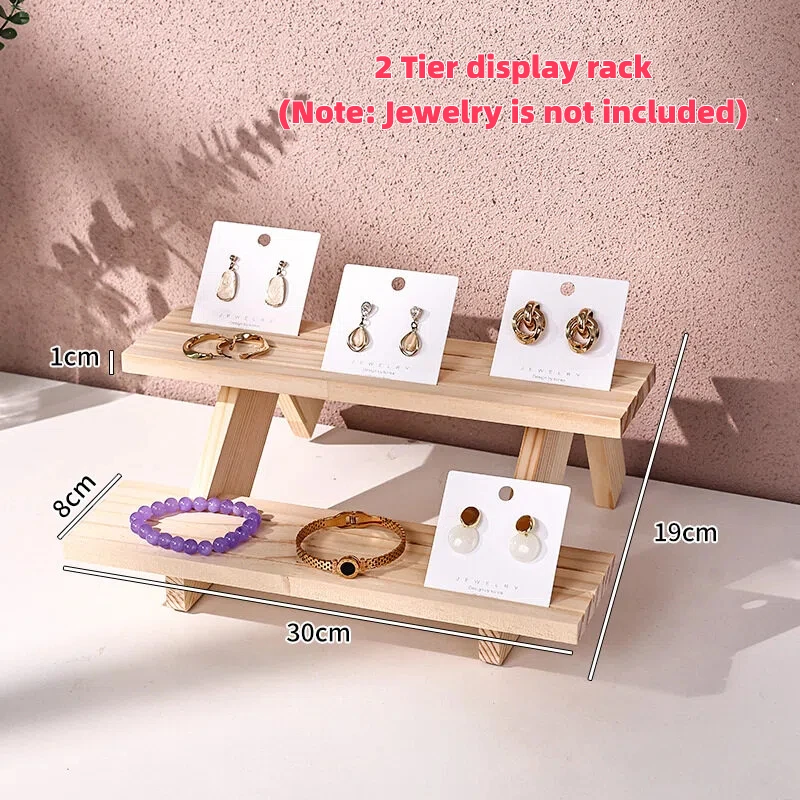 Wooden display rack, ear stud rack, perfume, jewelry, ear ring storage rack, desktop small commodity display rack Home organizer