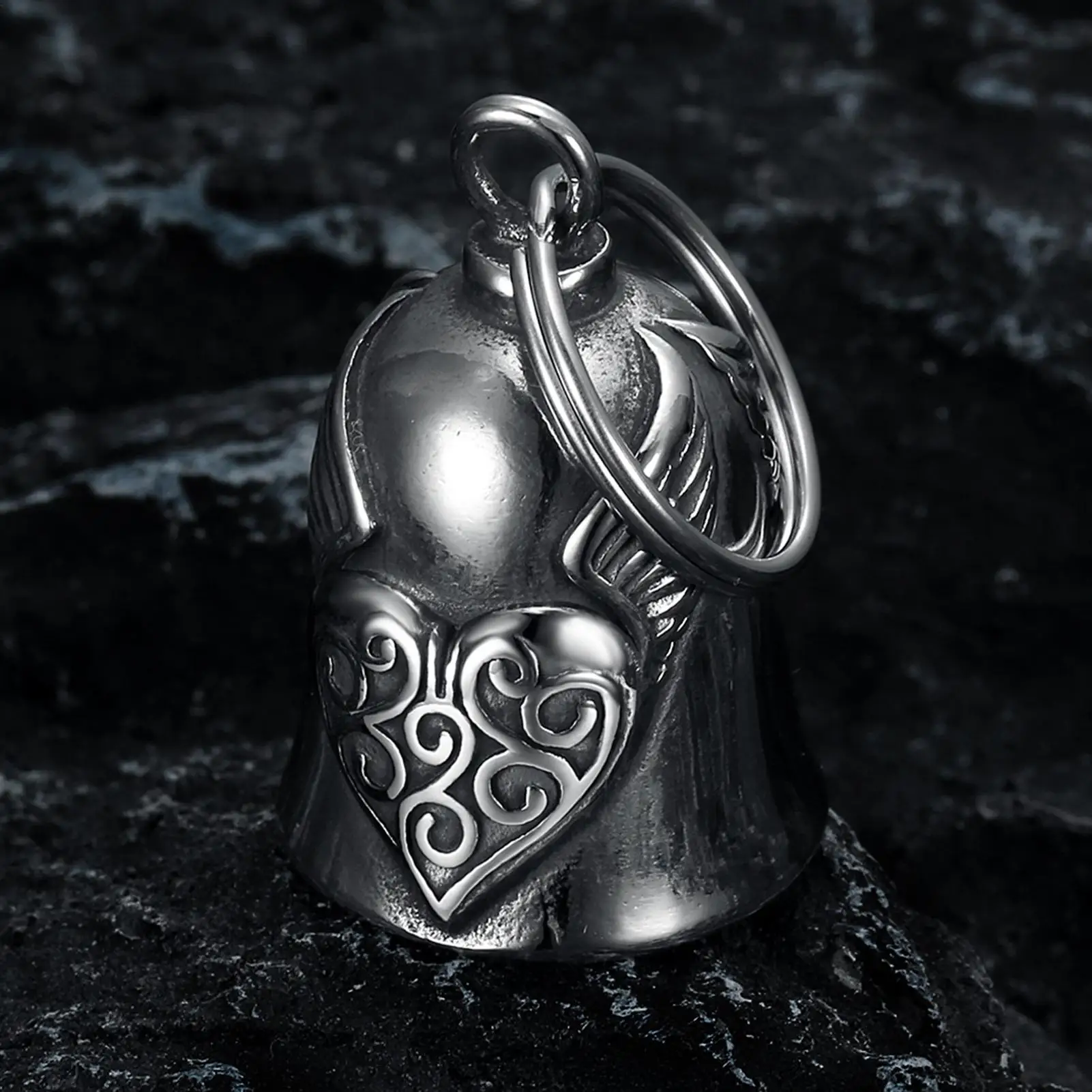 Motorcycle LuckyRiding Family Bell Key Chain For Good Luck Prayer Hand Bell LuckyRiding Bell Riding AmuletExorcist Jewelry