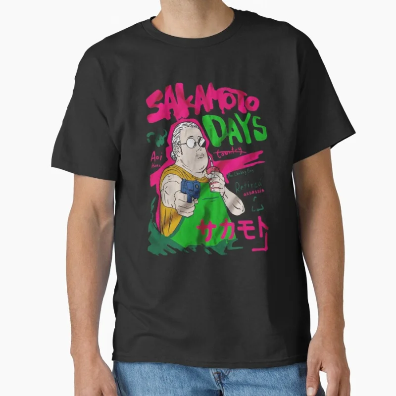 

Taro Sakamoto 80s Manga Sakamoto Days Anime t shirt for men Large size Tops S-6XL 100% cotton mens Clothes