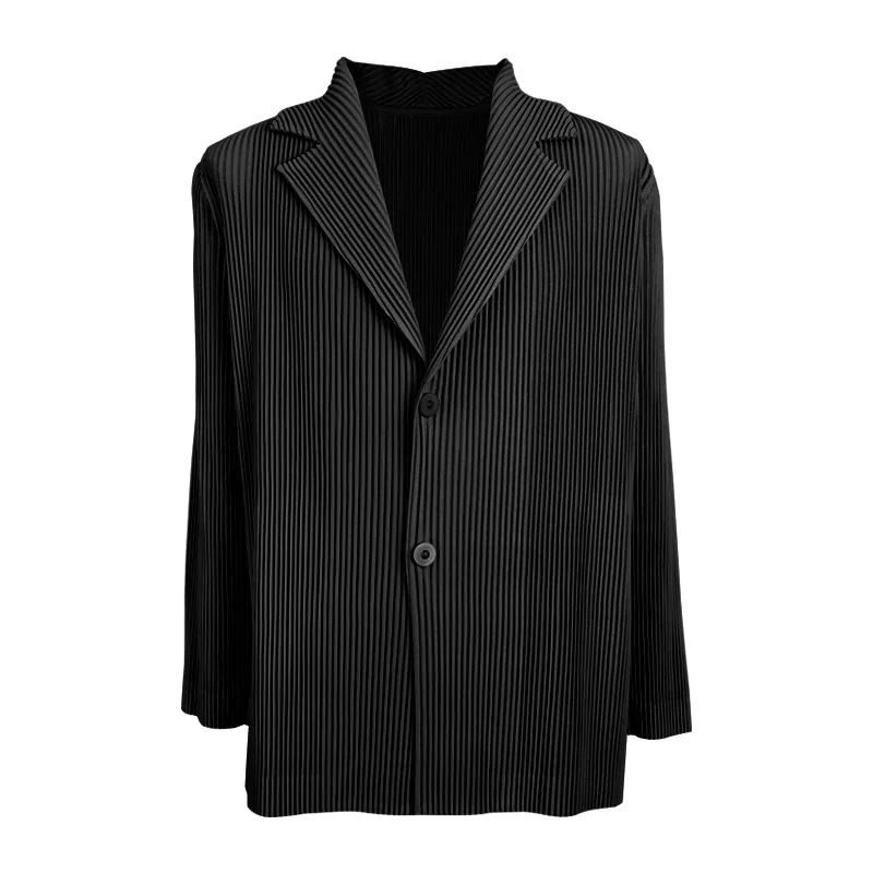 Pleats Pleated Jacket 2024 New Casual Men's Suit Jacket Spring Premium Feeling Men's Suit Business Casual Fashion Men Clothing