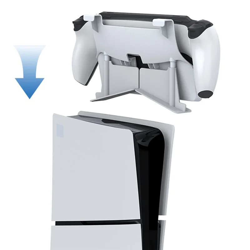 สมาร์ทมือถือขาตั้ง Desktop Storage Rack สตรีมมิ่งเกมมือถือด้านข้างแขวนวงเล็บง่ายขาตั้งจอแสดงผลสําหรับ PS5