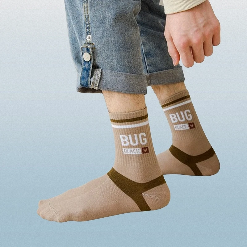 Calcetines deportivos de algodón suave para hombre y mujer, medias sencillas de tubo medio, de alta calidad, a la moda, 5/10 pares