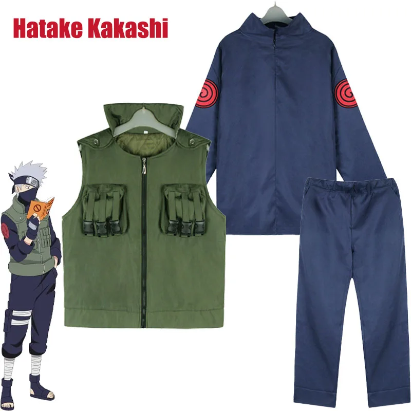 

Hatake Kakashi Cosplay Costume Kakashi Costume Jacket Pants Vest Outfit Daily Wear Halloween Role Play Uniform for Men