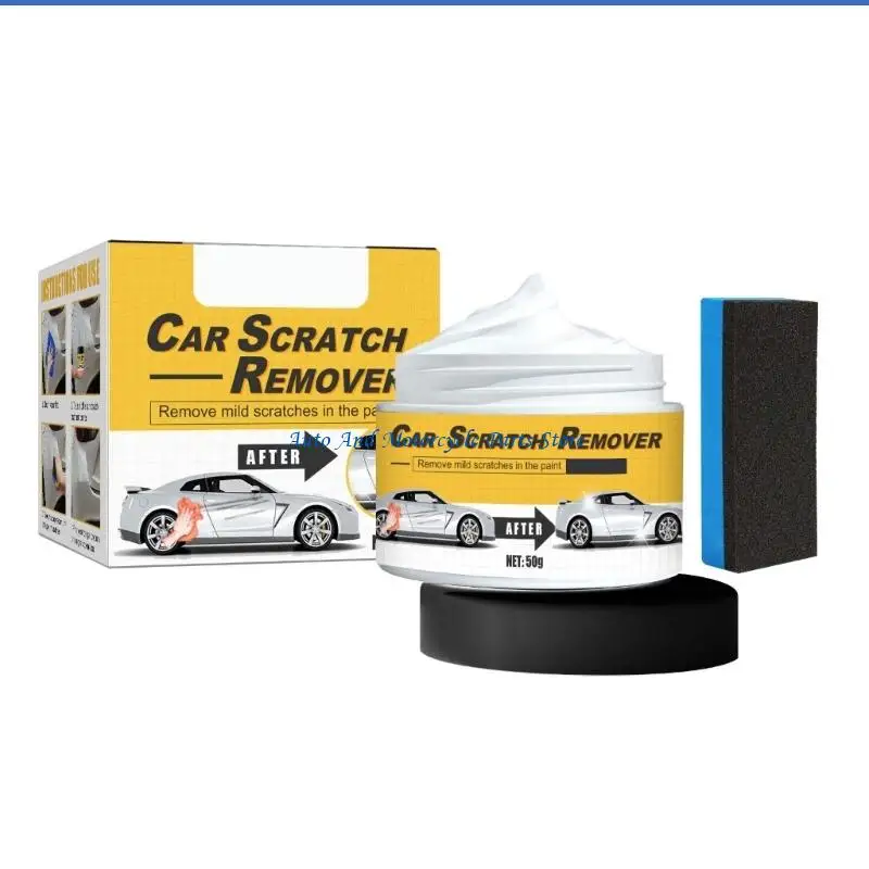 P9FD Professional Scratch Repair for Car Polishing Compound with Spong Scratch Removal Pastes Rejuvenates Faded Paint 50g