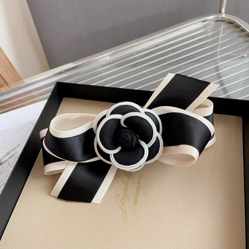 Vintage Kamelie Blume Haarspange für Frauen Mädchen Koreanische Mode Haarnadel Stoff Schleife Kopfschmuck Elegante Kopfbedeckung Haarschmuck – Detail 3