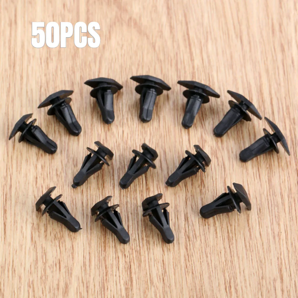 

50Pcs Auto Door Window Weatherstrip Fixed Rivets Car Sealing Strip Fasteners Clips Plastic Black Universal Interior Accessories