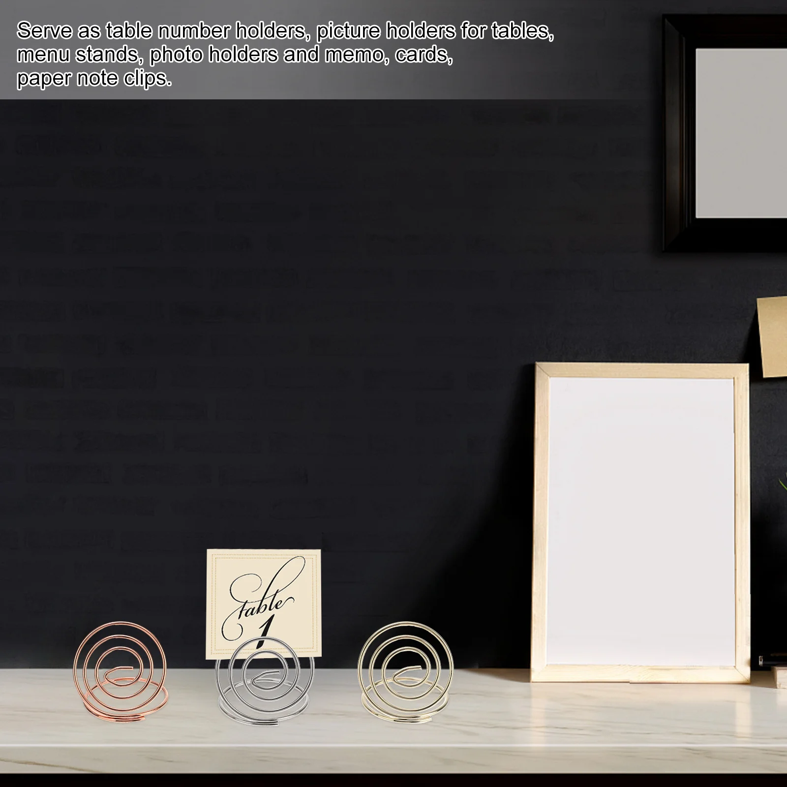 

21pcs Table Card Holder Metal Round Wire Stand For Place Cards Photos Menus Notes Wedding Party Office Use Small Desk Name