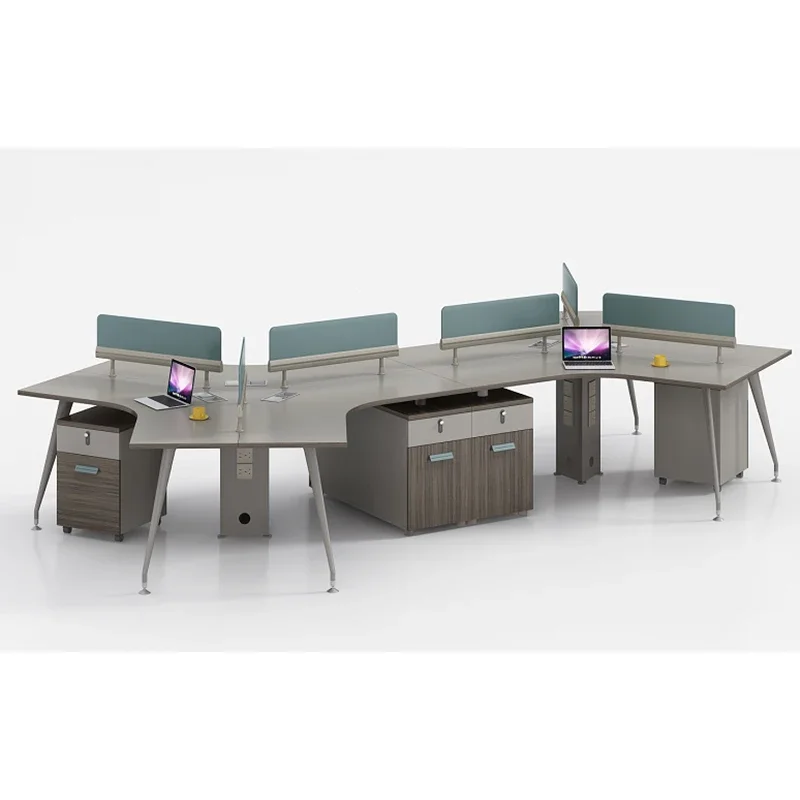 

Modern Studio 6-Person Workstation Office Partition Desk Modular Computer Workbench