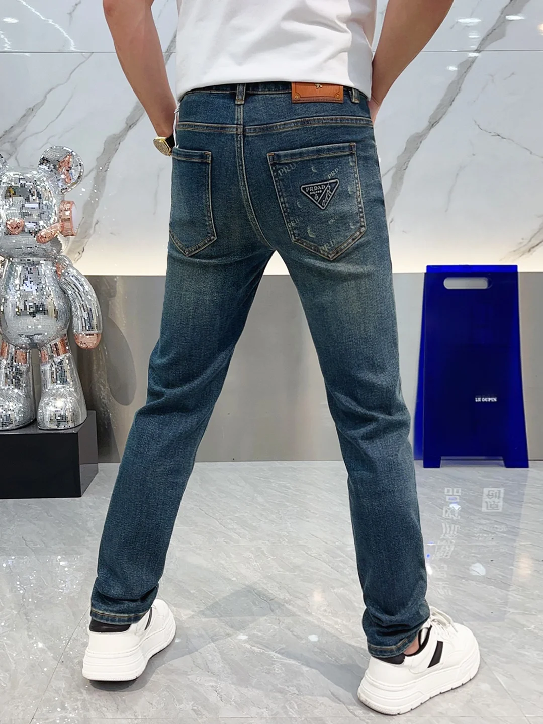

Мужские джинсы Waed Denim Slim Fit: повседневные, однотонные, простые, осенне-зимние, модные, брендовые, высококачественные, зауженные брюки