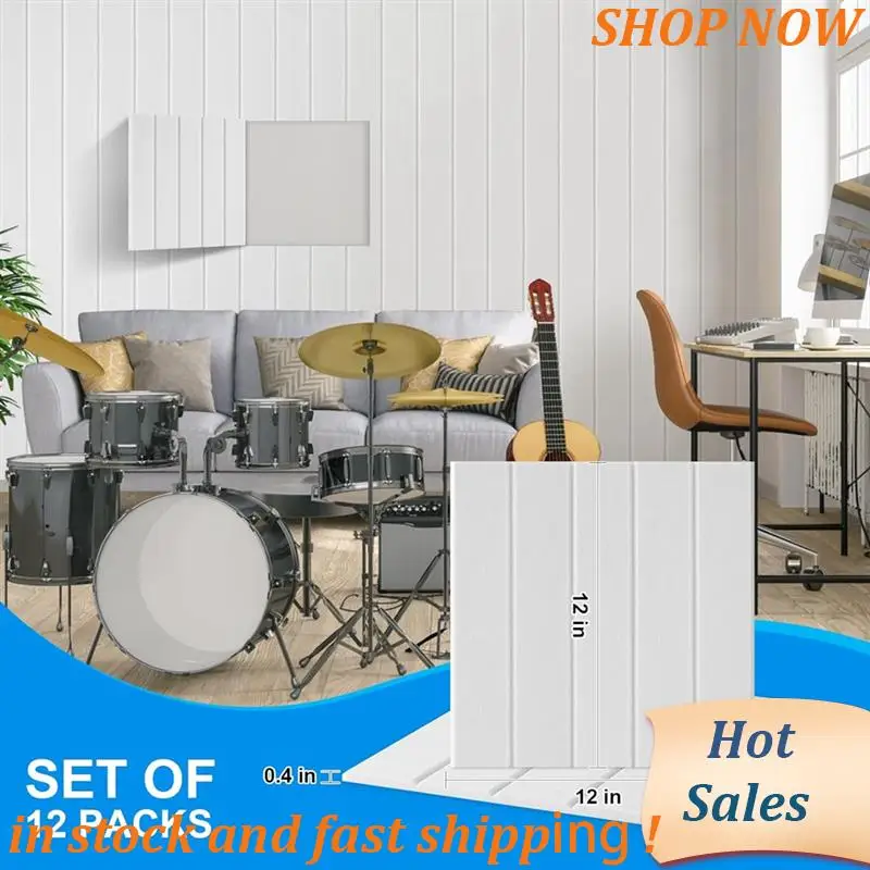 

ABVB-12 Pack Sound Proof Foam Panels 12X12x0.4 Inch, Self Adhesive Acoustic Wall Panels,For Acoustic Treatment