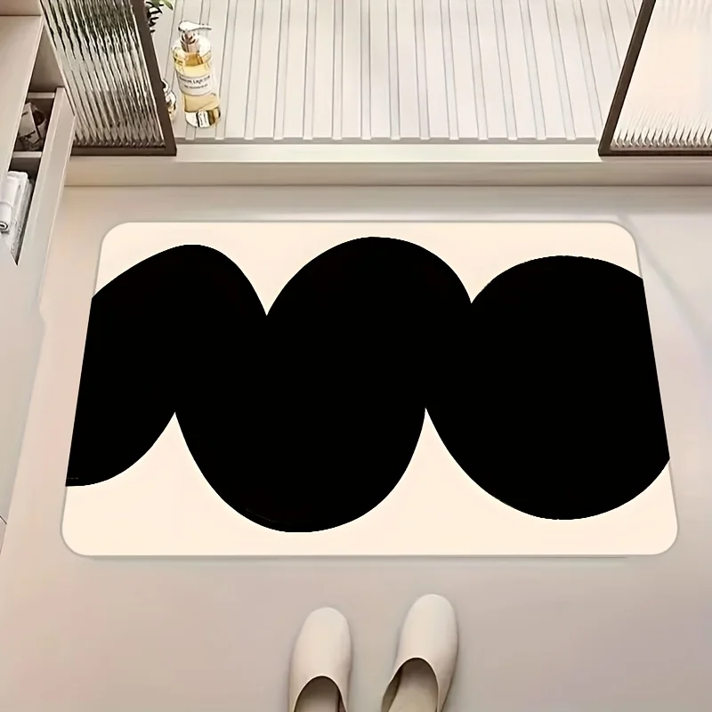 

VIKAMA Modern Minimalist Wavy Bath Mat Quick-Drying Bathroom Mat for Wet Dry Zones Entranceway & Dressing Room Decor