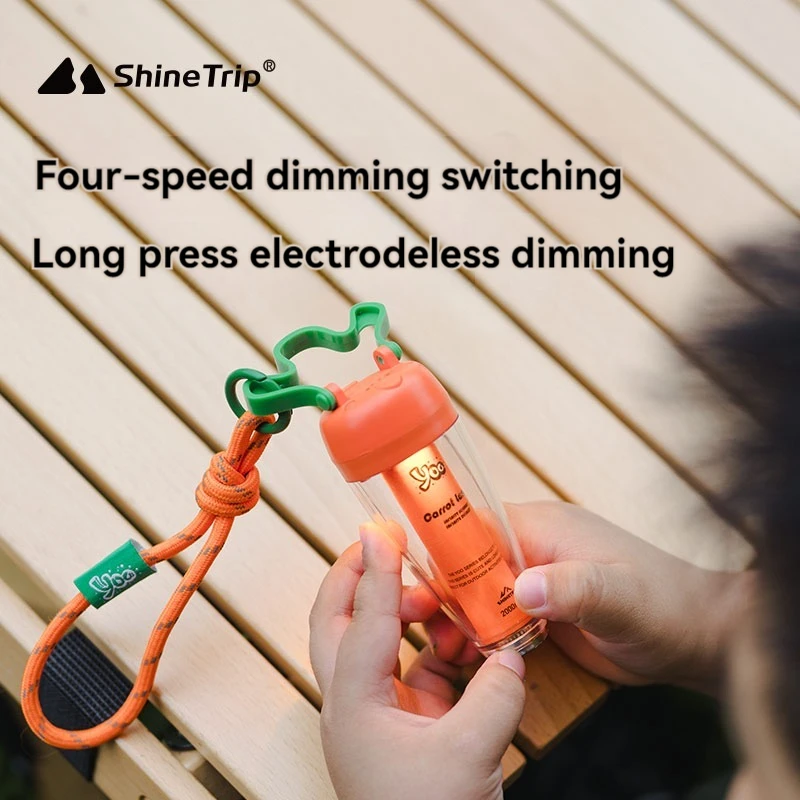 Carrot-Shaped Camping Atmosphere Lamp with Multi-Level Adjustable Magnetic Warm Light Long Endurance for Outdoor Adventures