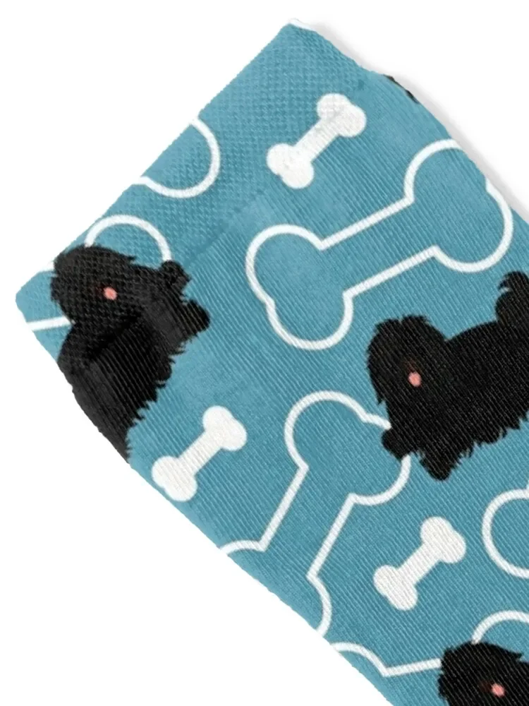 Cute Black Havanese Dog Socks hiphop Antiskid soccer Socks Female Men's