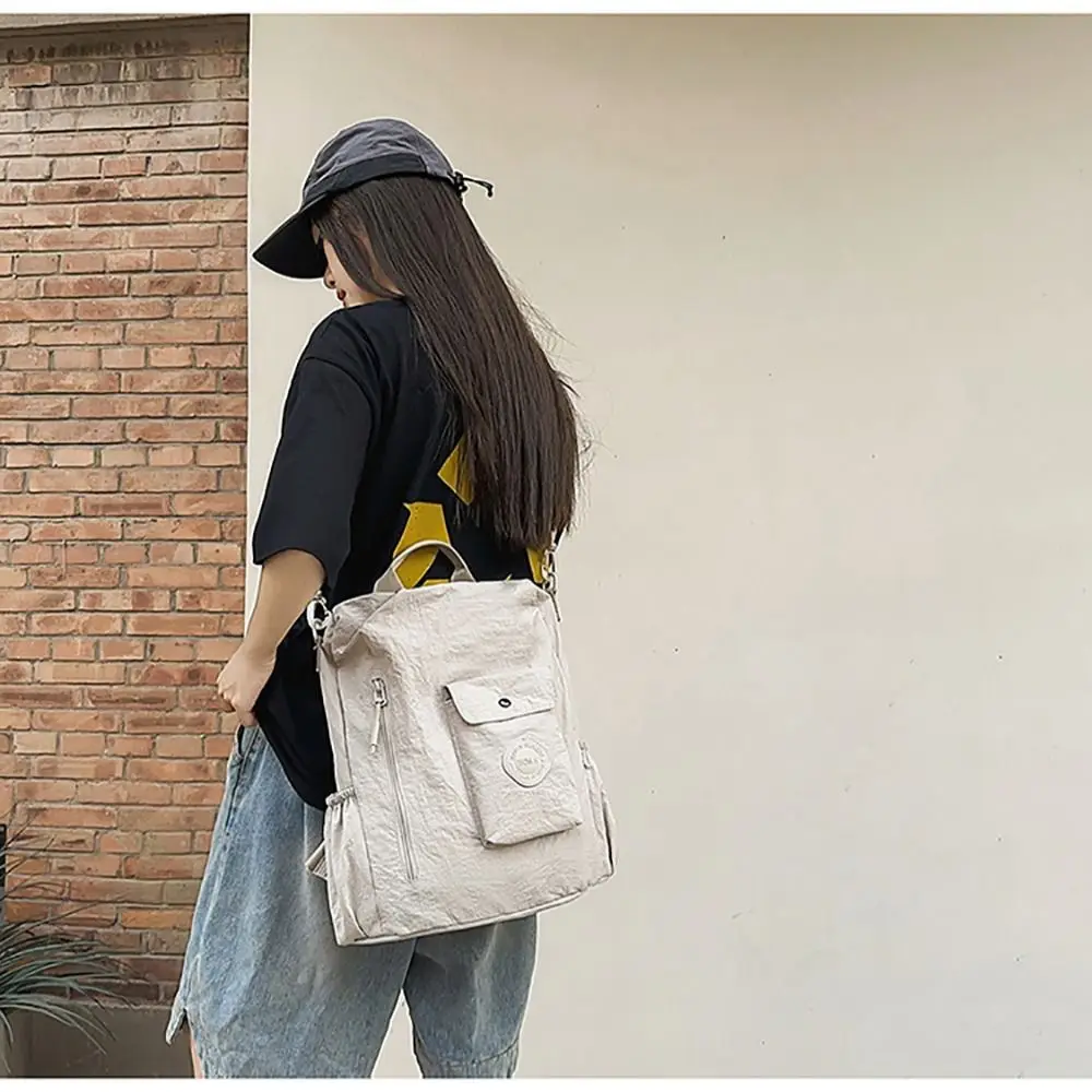 Minimalist Multicolor Backpack Multi-functional Nylon School Bag Multi-pocket Large Capacity Travel Backpack Outdoor Use