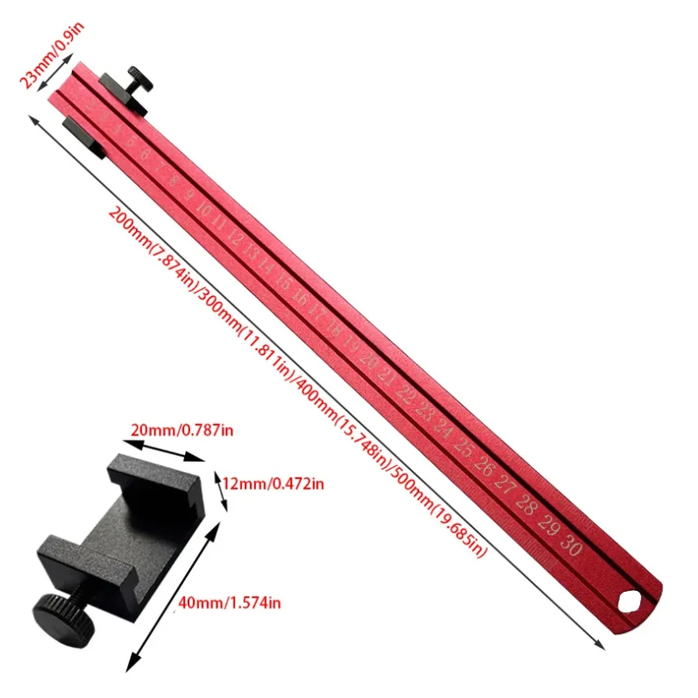 Aluminum Positioning Ruler Positioning Block Limited Woodworking Line Scribe DIY Precision Measuring Scale Tool 200-600mm