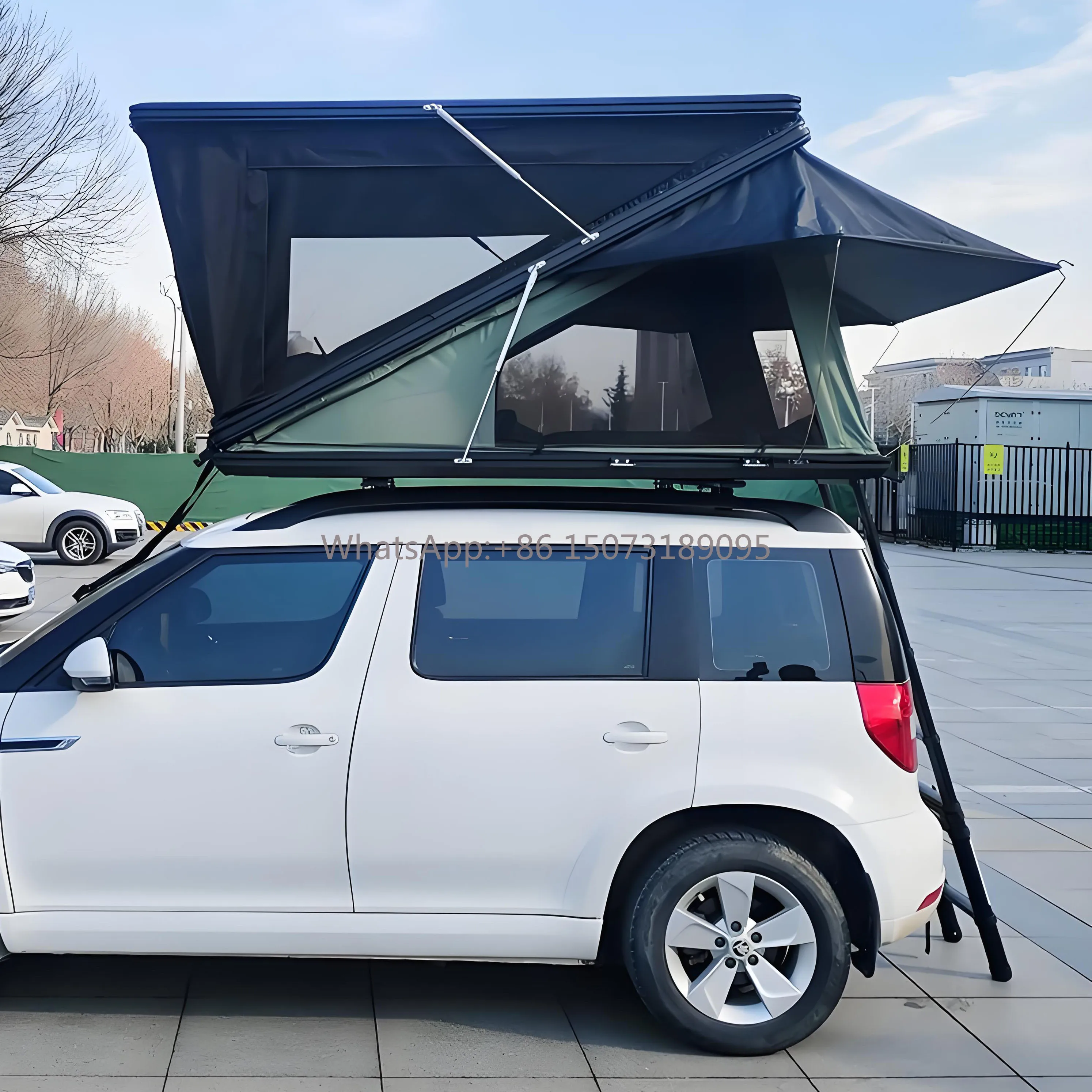 

Z-shaped Rooftop Tent Hard Shell Roof Top Tent Hardshell Suitable for Jeep SUV Truck Van 3-4 Person Z-shaped Tent